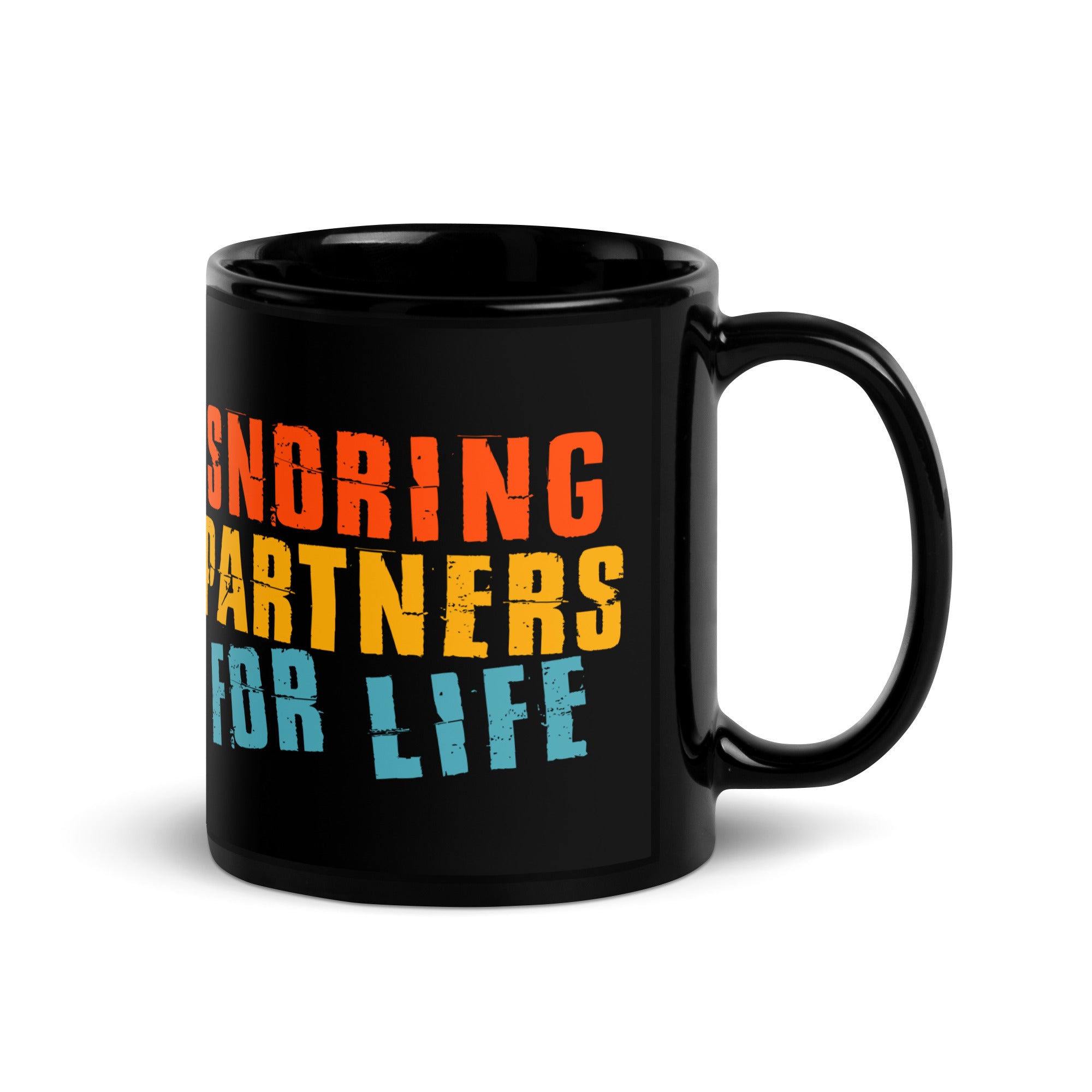 snoring-partners-for-life-funny-couple-black-glossy-mug