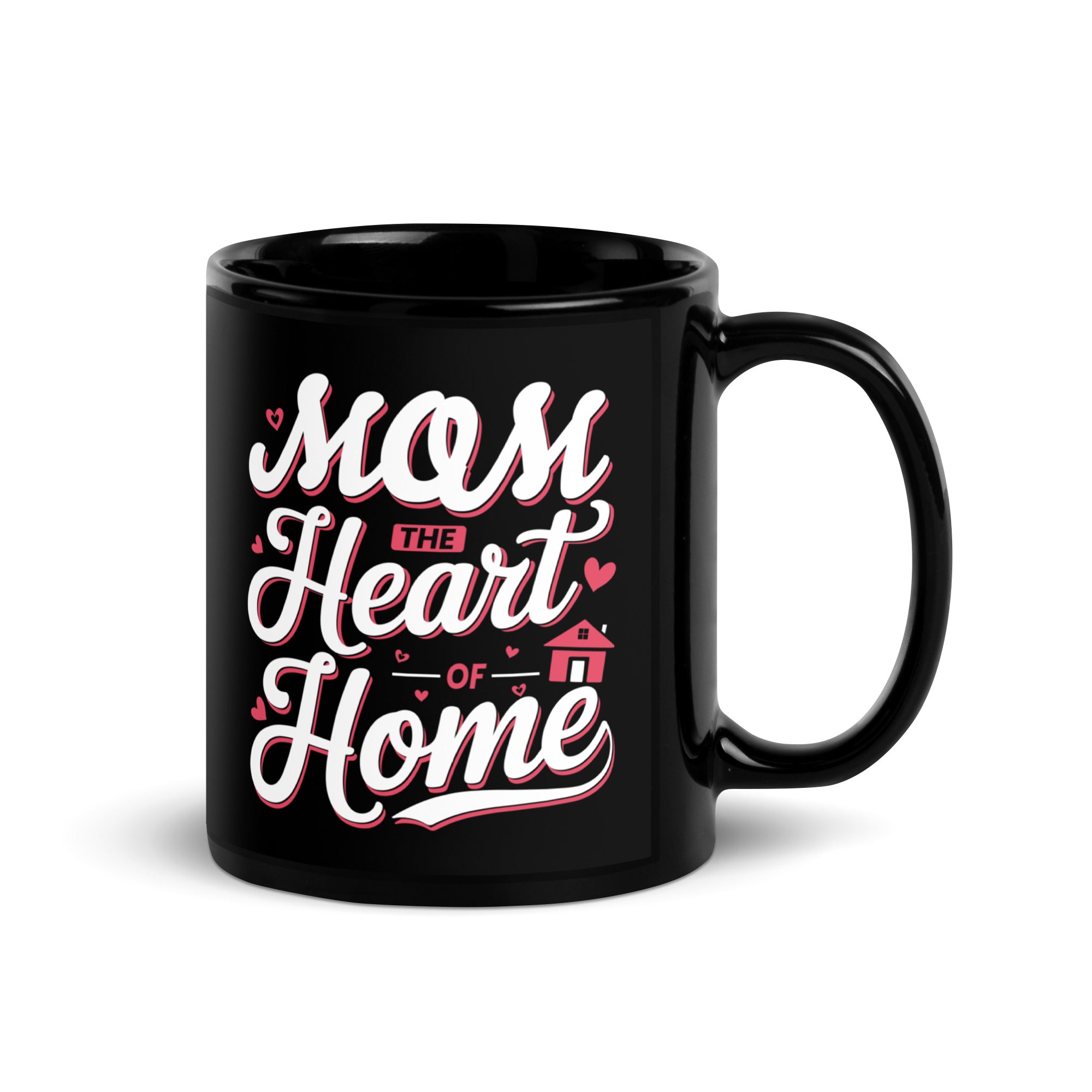 mom-the-heart-of-home-mothers-day-black-glossy-mug
