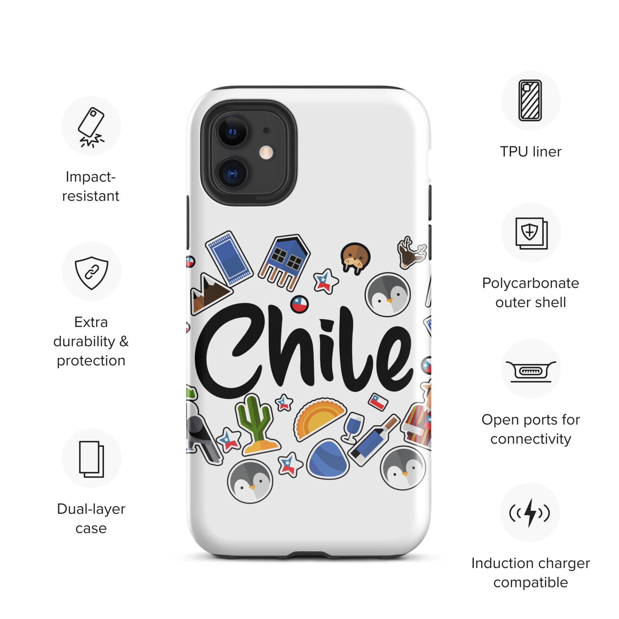 lotacy-chile-symbols-colorful-chile-ceramic-chile-tough-case-for-iphone®