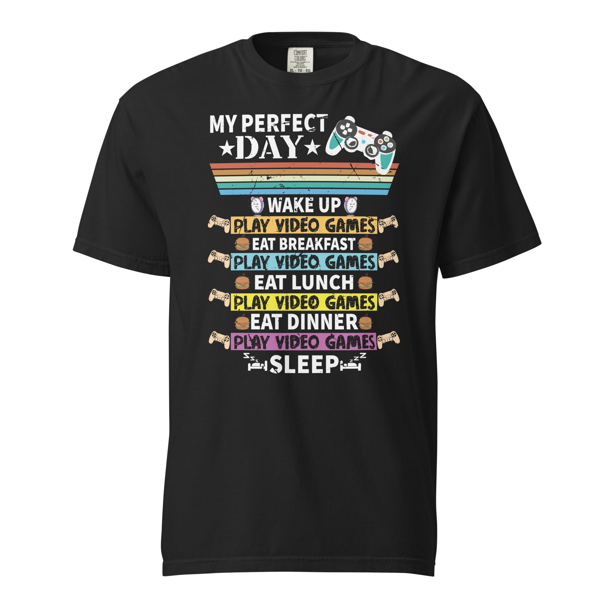 funny-video-gaming-shirt-teens-boys-men-my-perfect-day-gamer-unisex-garment-dyed-heavyweight-t-shirt