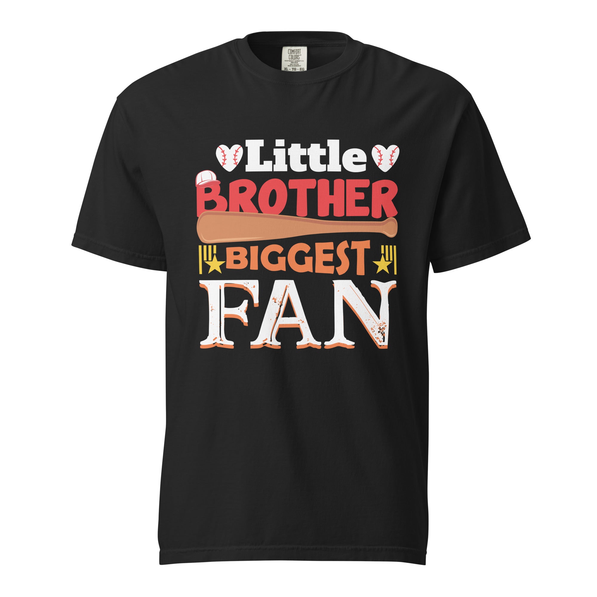 little-brother-biggest-fan-baseball-season-for-boys-unisex-garment-dyed-heavyweight-t-shirt