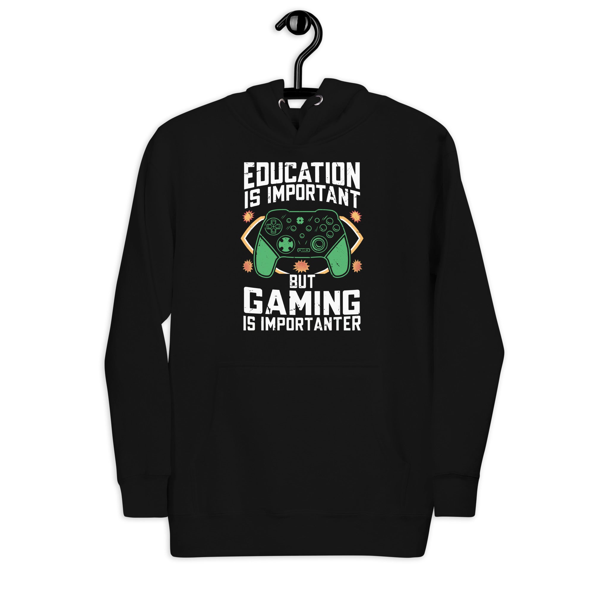 funny-education-is-important-but-gaming-is-importanter-gamer-unisex-hoodie