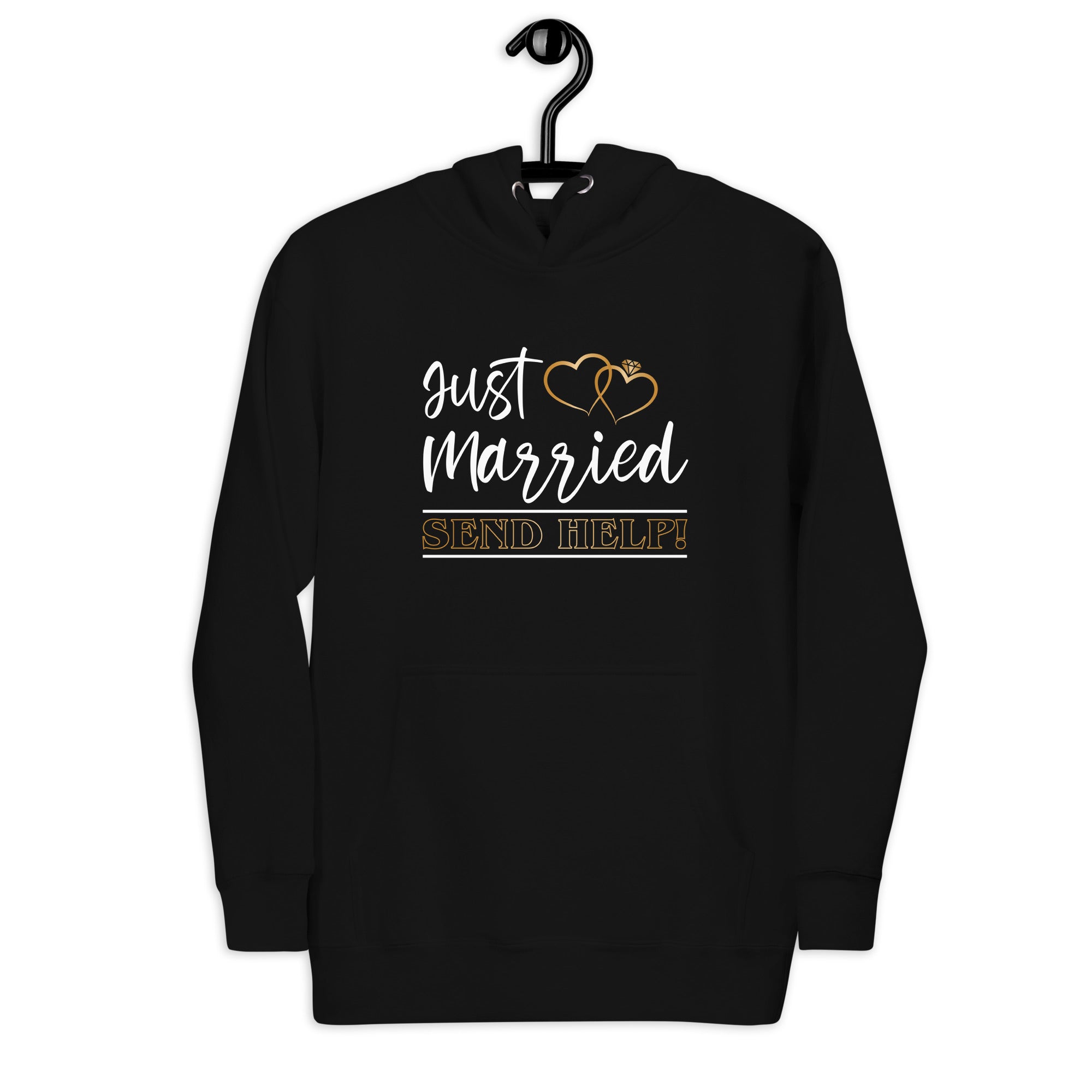 just-married-send-help-funny-wedding-t-shirt-unisex-hoodie