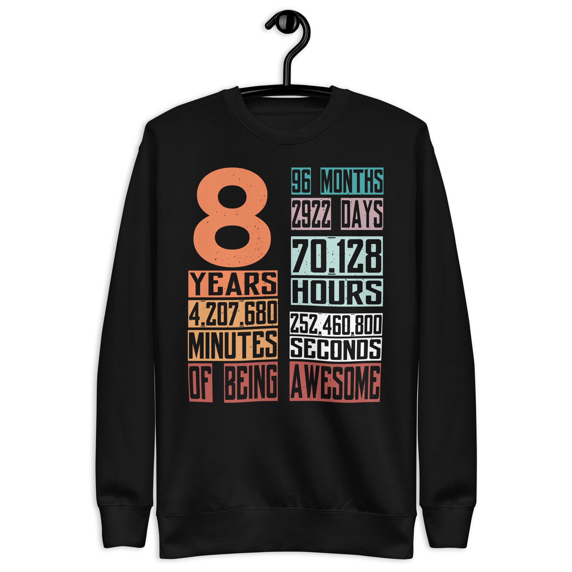 8-years-96-months-of-being-awesome-8th-birthday-countdown-unisex-premium-sweatshirt
