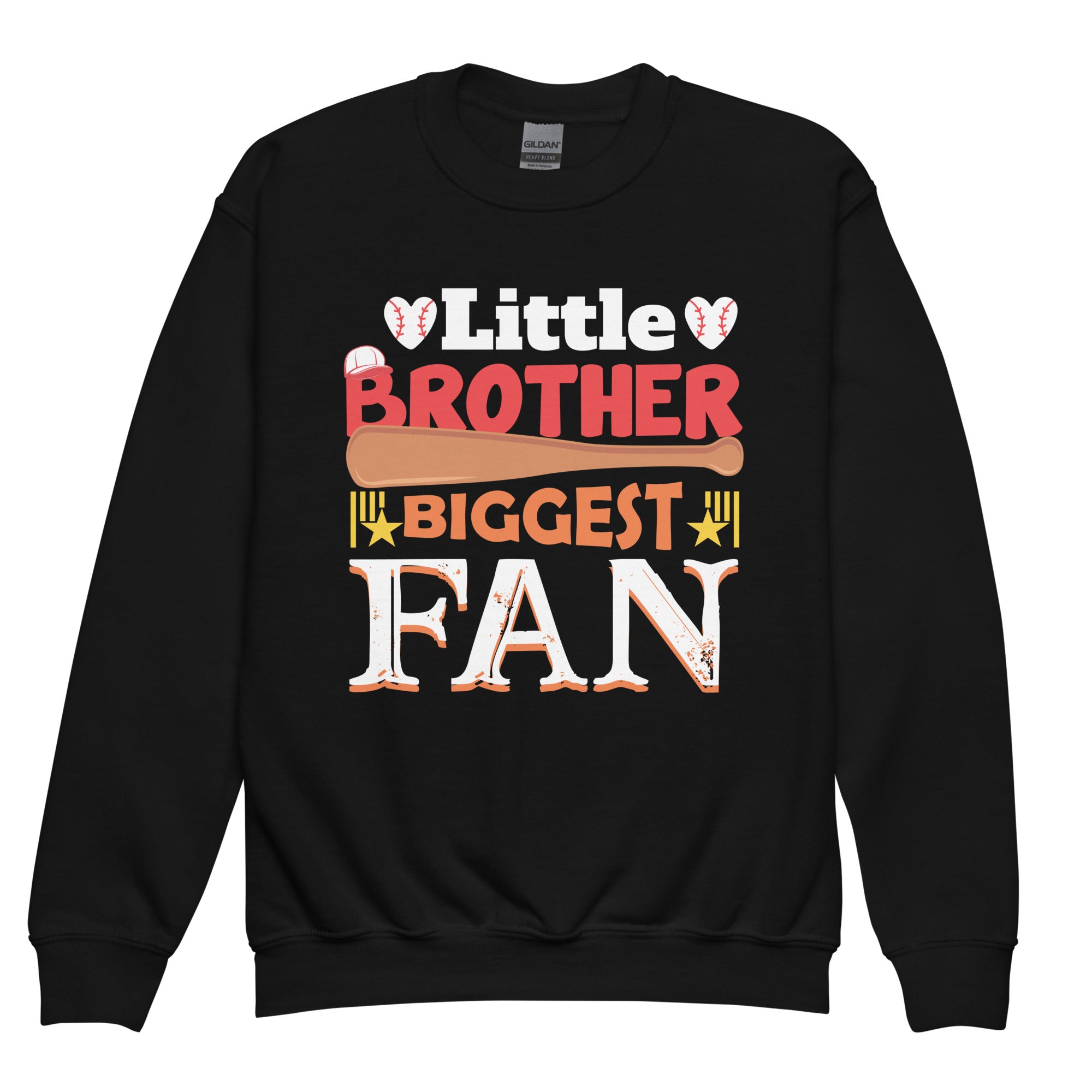 little-brother-biggest-fan-baseball-season-for-boys-crewneck-sweatshirt