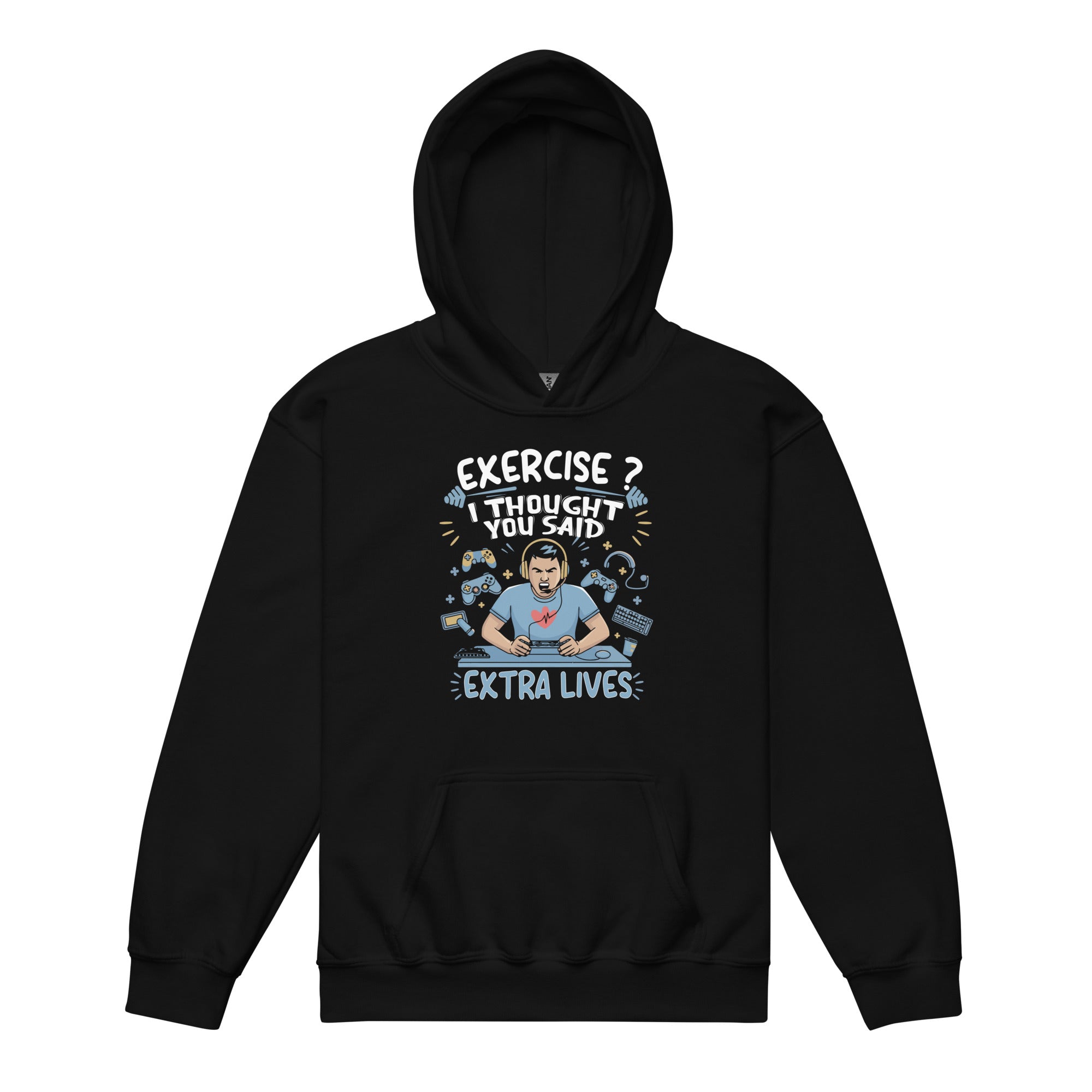 gamer-exercise-thought-extra-lives-funny-gaming-men-boys-kid-heavy-blend-hoodie