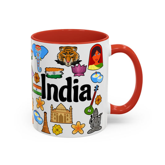 Cultural India Accent Coffee Mug | 11oz & 15oz | Perfect Gift for Travel Lovers