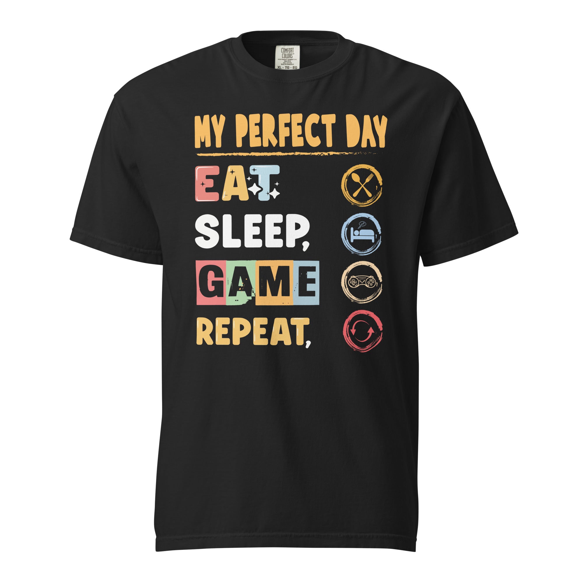 my-perfect-day-video-games-t-shirt-funny-cool-gamer-tee-unisex-garment-dyed-heavyweight-t-shirt